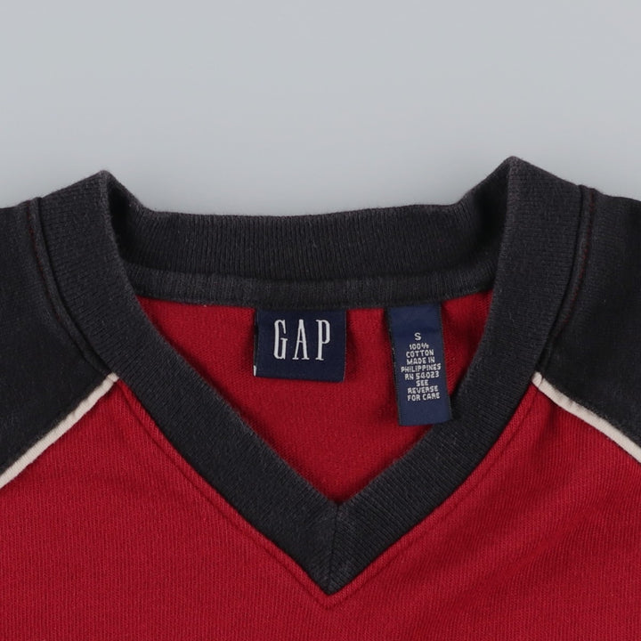 90'S GAP Short-Sleeve V-Neck T-Shirt, Men's Size S (Equivalent), Vintage cotton red type Vintage Second Hand