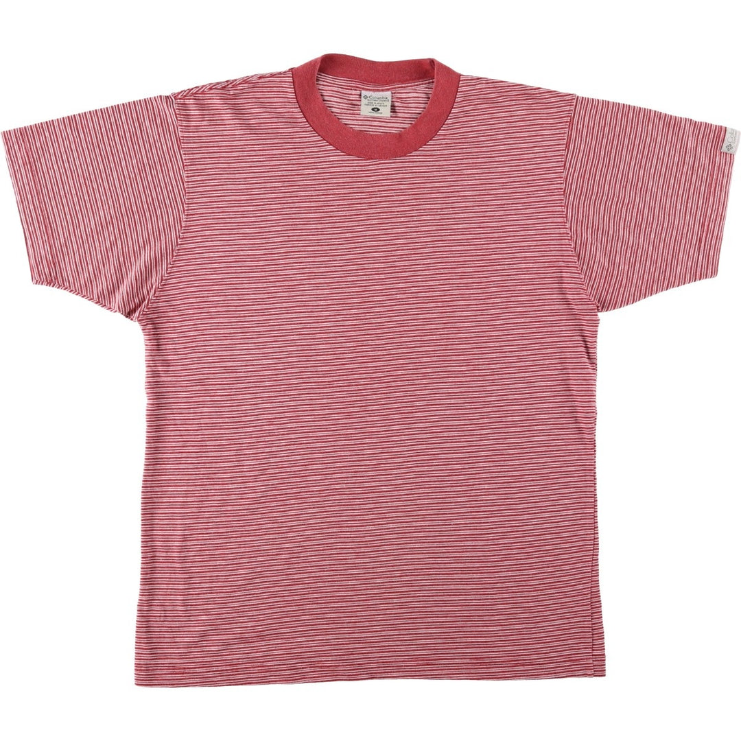 2000'S Columbia Short-Sleeve Striped T-Shirt, Men's Size M (approx.) unclear red type Vintage Second Hand