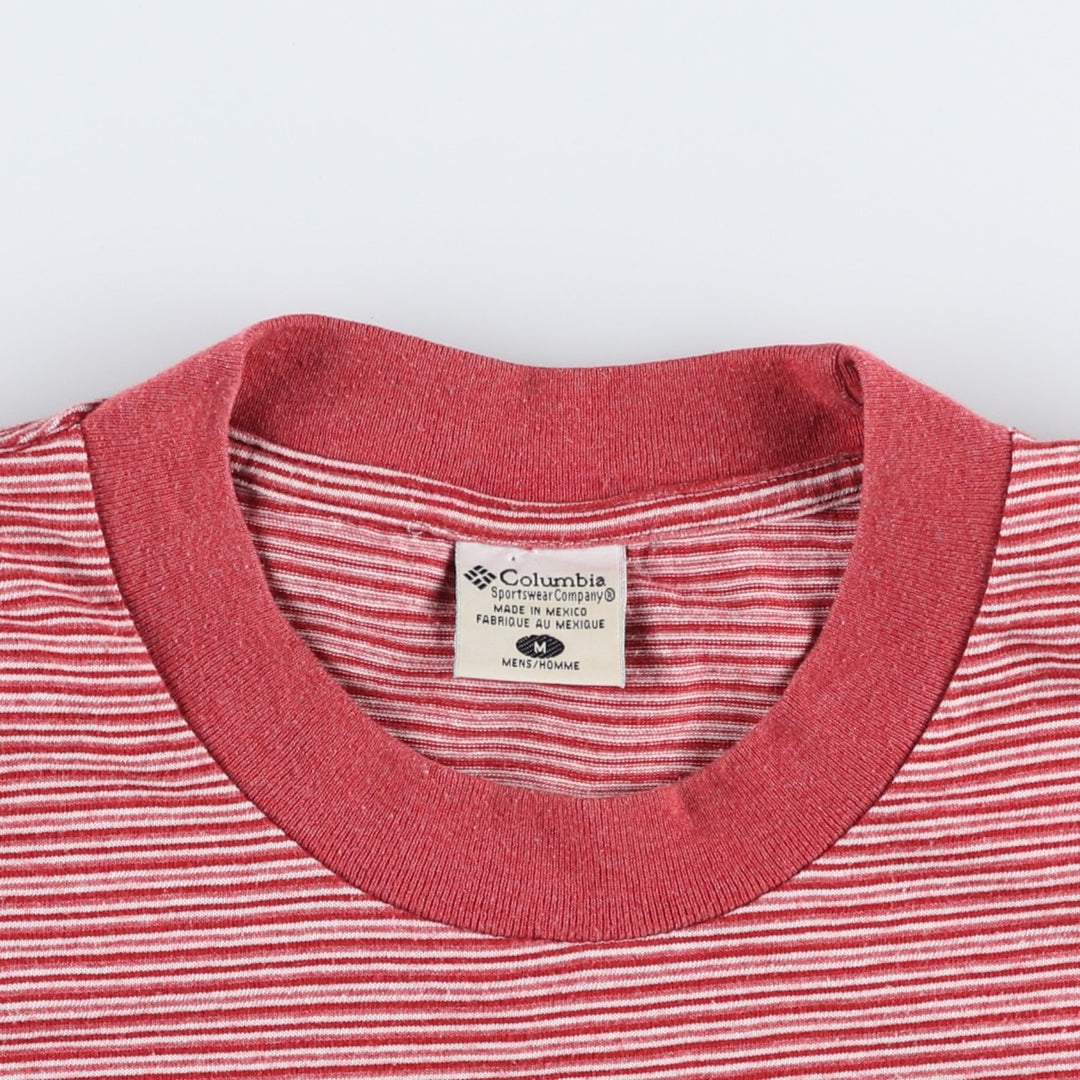 2000'S Columbia Short-Sleeve Striped T-Shirt, Men's Size M (approx.) unclear red type Vintage Second Hand