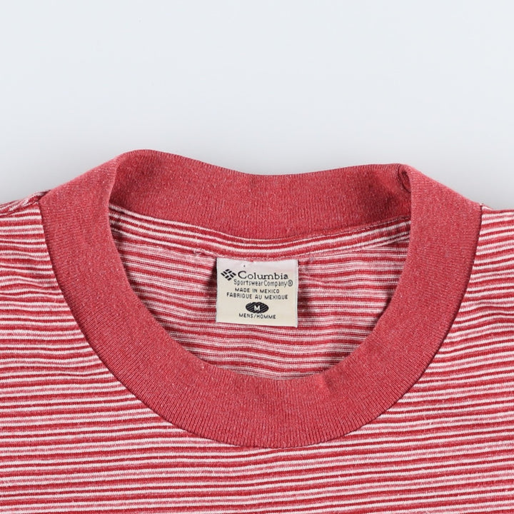 2000'S Columbia Short-Sleeve Striped T-Shirt, Men's Size M (approx.) unclear red type Vintage Second Hand