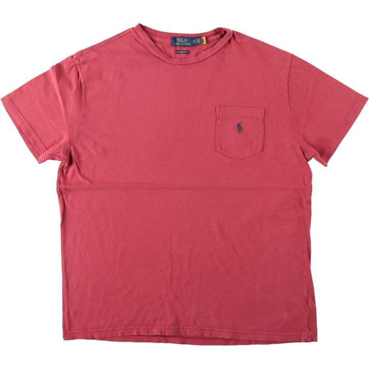 Ralph Lauren POLO RALPH LAUREN CLASSIC FIT Short-Sleeve T-Shirt with One-Point Logo Pocket, Men's Size M (approx.) cotton red type Vintage Second Hand