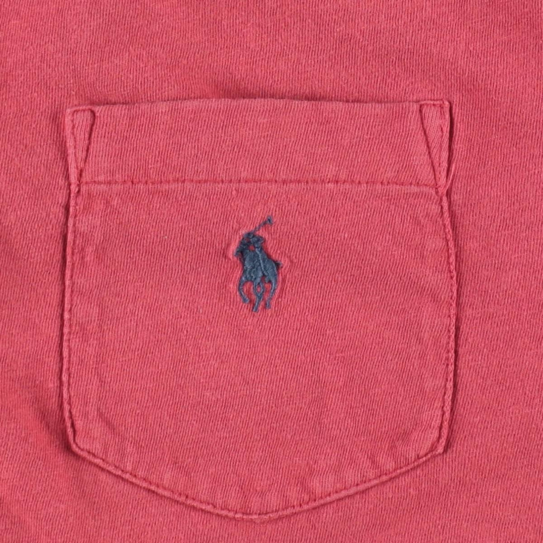 Ralph Lauren POLO RALPH LAUREN CLASSIC FIT Short-Sleeve T-Shirt with One-Point Logo Pocket, Men's Size M (approx.) cotton red type Vintage Second Hand
