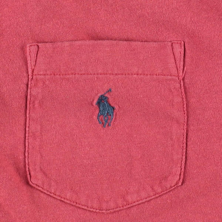 Ralph Lauren POLO RALPH LAUREN CLASSIC FIT Short-Sleeve T-Shirt with One-Point Logo Pocket, Men's Size M (approx.) cotton red type Vintage Second Hand