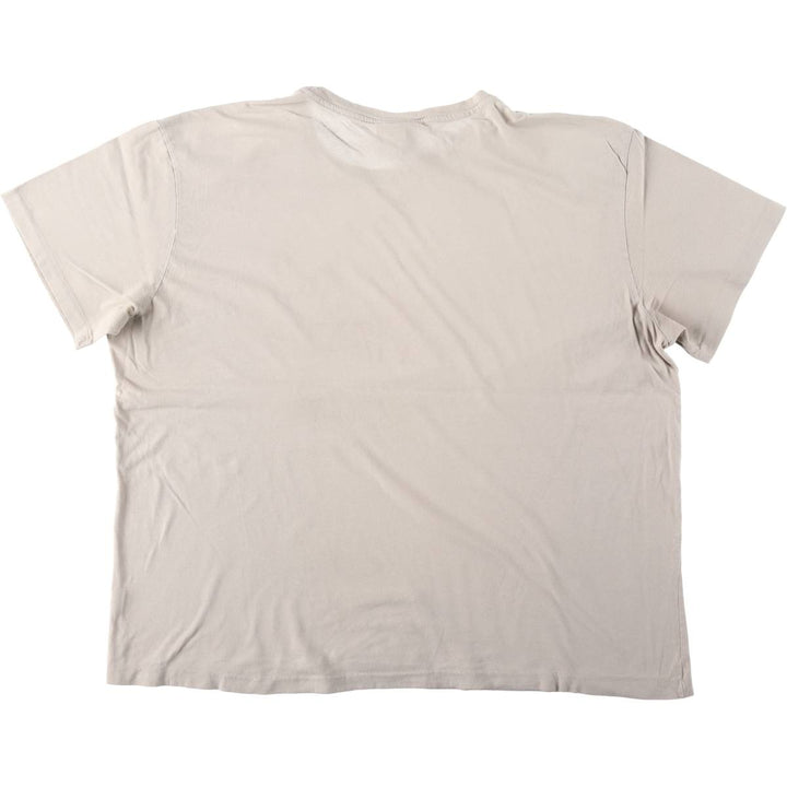 Ralph Lauren POLO by Ralph Lauren Short-Sleeve T-Shirt with One-Point Logo, Men's Size XL (approx.) cotton Beige type Vintage Second Hand