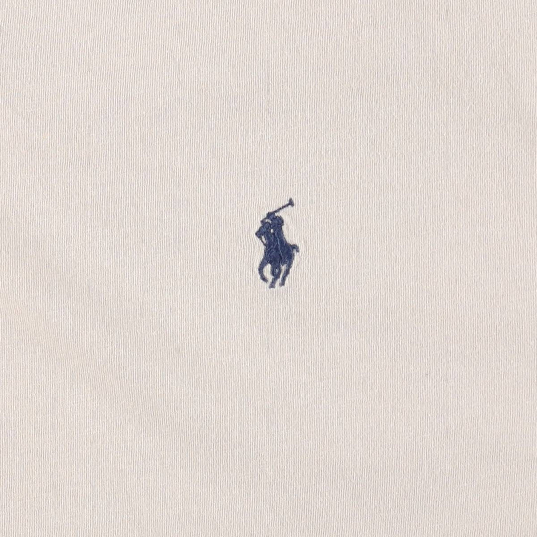 Ralph Lauren POLO by Ralph Lauren Short-Sleeve T-Shirt with One-Point Logo, Men's Size XL (approx.) cotton Beige type Vintage Second Hand