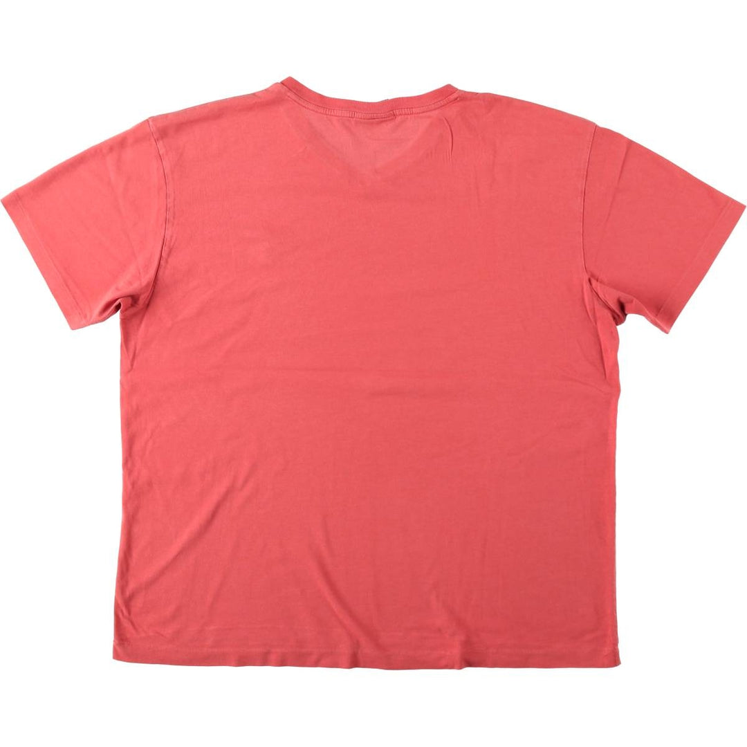 Ralph Lauren POLO by Ralph Lauren V-neck short-sleeve one-point logo T-shirt, men's size L unclear pink type Vintage Second Hand