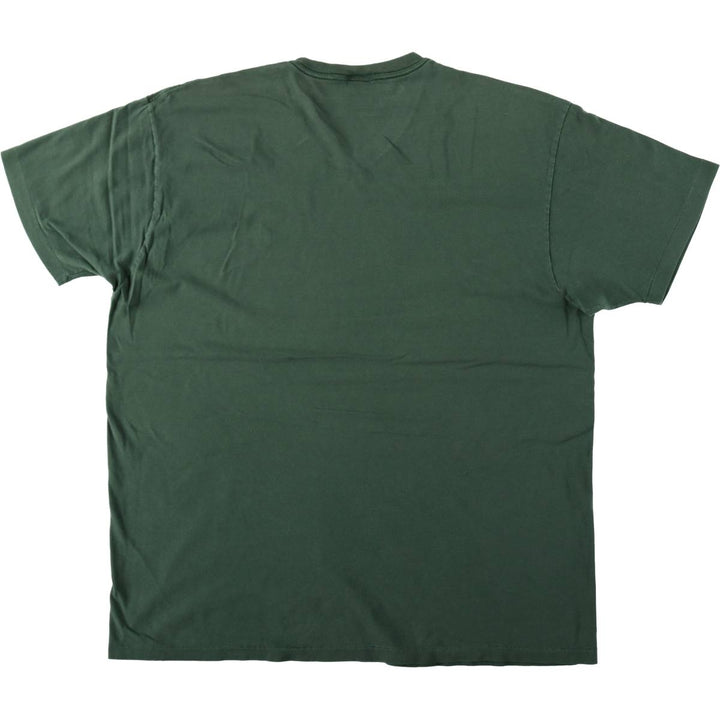 Ralph Lauren POLO by Ralph Lauren V-neck short-sleeve one-point logo T-shirt, men's size L cotton Khaki type Vintage Second Hand