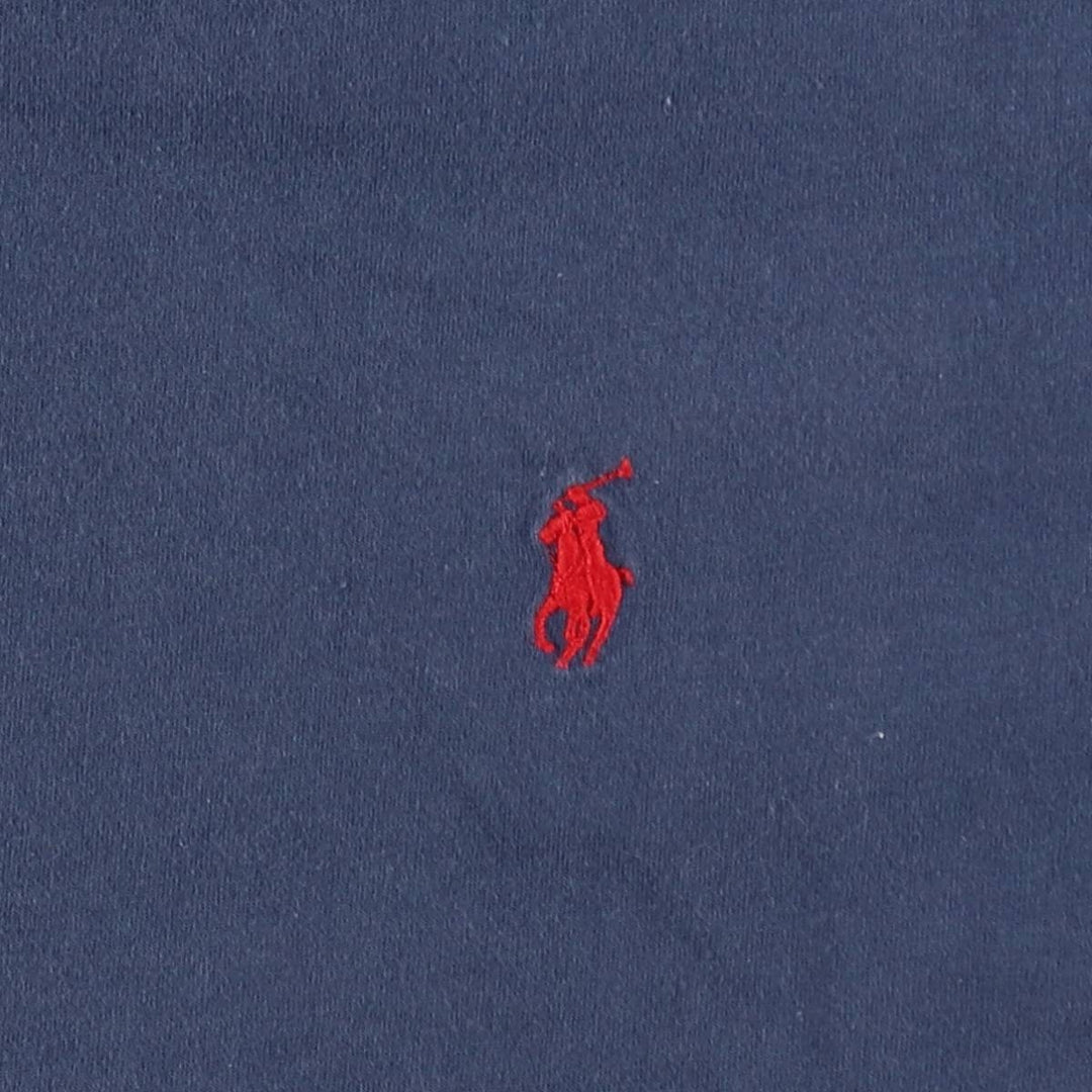 Ralph Lauren POLO by Ralph Lauren V-neck short-sleeved T-shirt with a single logo, men's size M (approx.) cotton navy blue type Vintage Second Hand