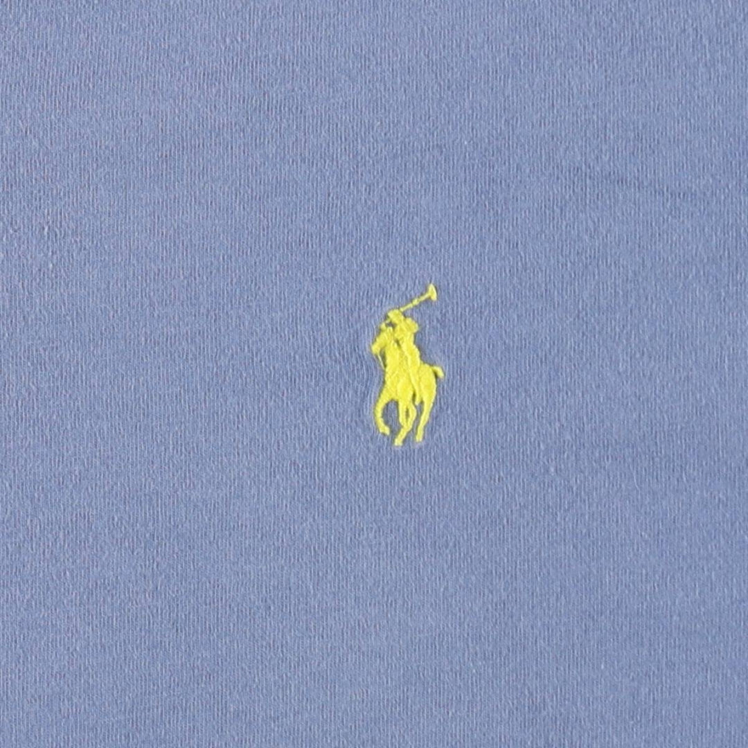 Ralph Lauren POLO by Ralph Lauren V-neck short-sleeved T-shirt with a single logo, men's size M (approx.) cotton blue type Vintage Second Hand