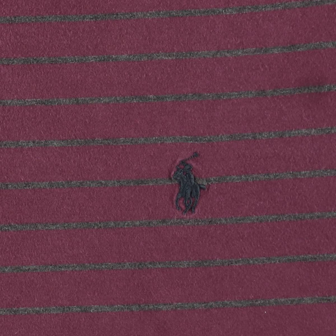 Ralph Lauren POLO RALPH LAUREN short-sleeved striped T-shirt, men's size XL unclear bordeaux Vintage Second Hand