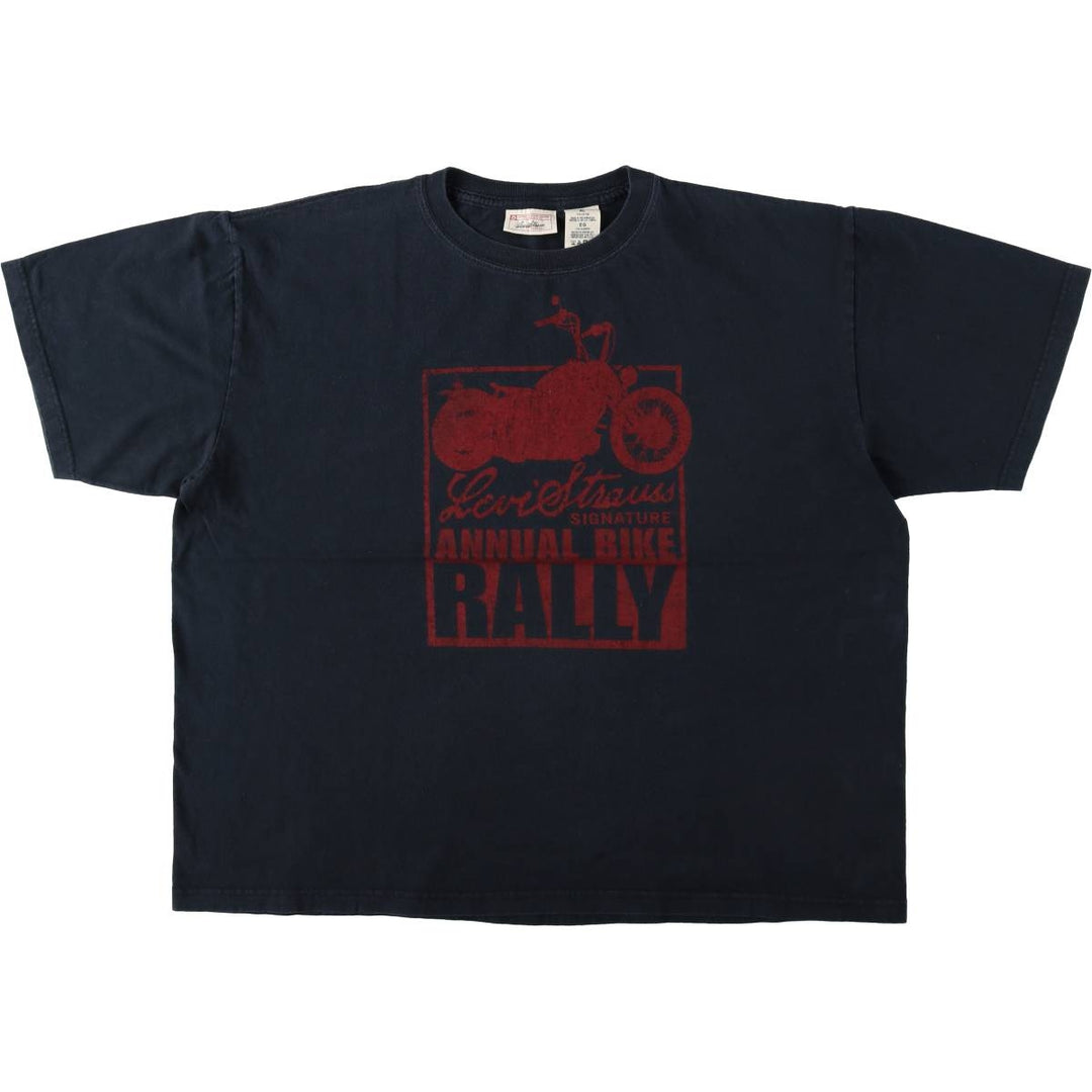 Levi's Signature Short-Sleeve Logo T-Shirt, Men's Size XL (approx.) cotton navy blue type Vintage Second Hand