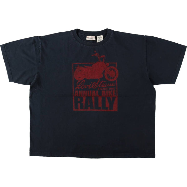Levi's Signature Short-Sleeve Logo T-Shirt, Men's Size XL (approx.) cotton navy blue type Vintage Second Hand