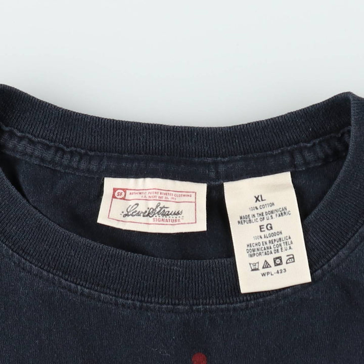 Levi's Signature Short-Sleeve Logo T-Shirt, Men's Size XL (approx.) cotton navy blue type Vintage Second Hand