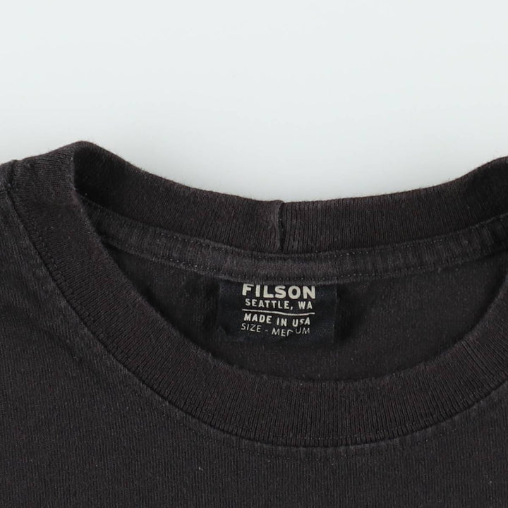 Filson short-sleeved logo t-shirt, made in the USA, men's size M equivalent. cotton black type Vintage Second Hand
