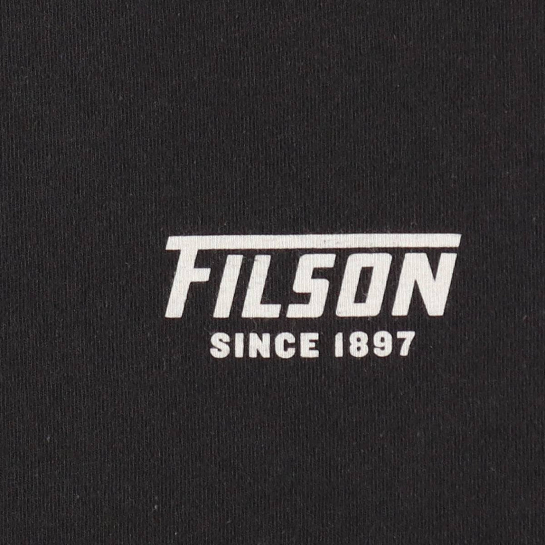 Filson short-sleeved logo t-shirt, made in the USA, men's size M equivalent. cotton black type Vintage Second Hand