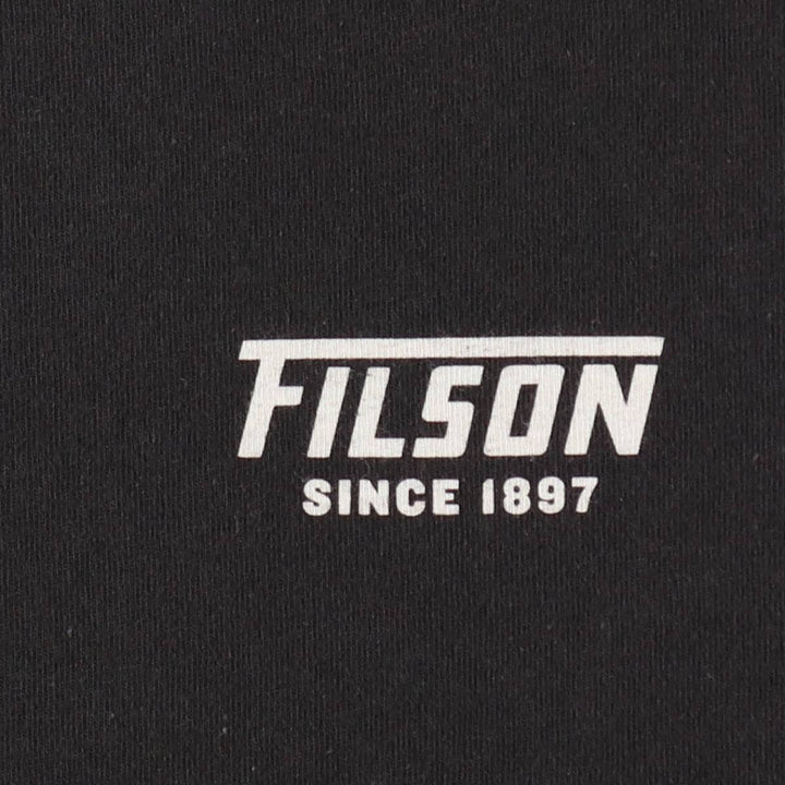 Filson short-sleeved logo t-shirt, made in the USA, men's size M equivalent. cotton black type Vintage Second Hand