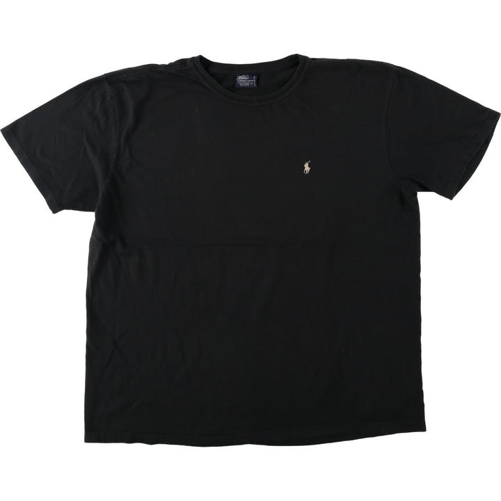 Ralph Lauren POLO by Ralph Lauren short sleeve one point logo T-shirt men's L size cotton black type Vintage Second Hand