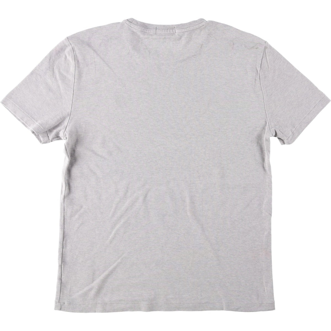 Ralph Lauren POLO RALPH LAUREN CUSTOM SLIM FIT Short-Sleeve T-Shirt with One-Point Logo, Men's Size M (approx.) cotton gray type Vintage Second Hand
