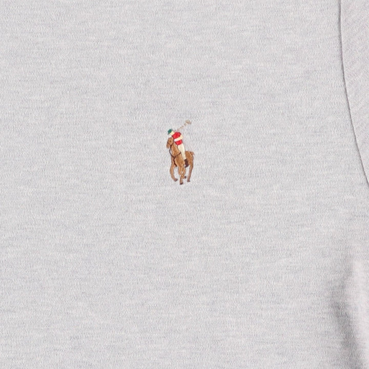 Ralph Lauren POLO RALPH LAUREN CUSTOM SLIM FIT Short-Sleeve T-Shirt with One-Point Logo, Men's Size M (approx.) cotton gray type Vintage Second Hand