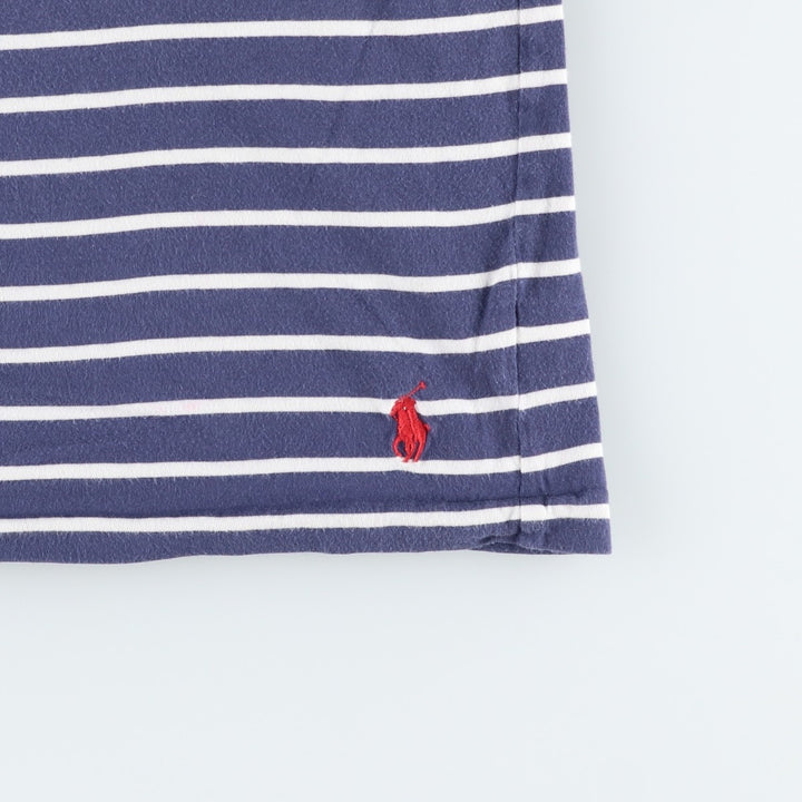 Ralph Lauren POLO by Ralph Lauren short-sleeved striped T-shirt, men's size L cotton navy blue type Vintage Second Hand