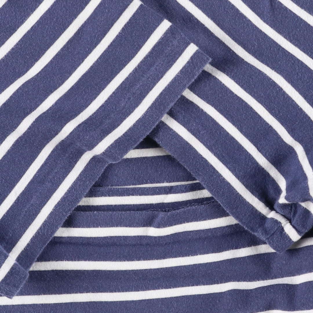 Ralph Lauren POLO by Ralph Lauren short-sleeved striped T-shirt, men's size L cotton navy blue type Vintage Second Hand