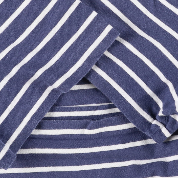 Ralph Lauren POLO by Ralph Lauren short-sleeved striped T-shirt, men's size L cotton navy blue type Vintage Second Hand