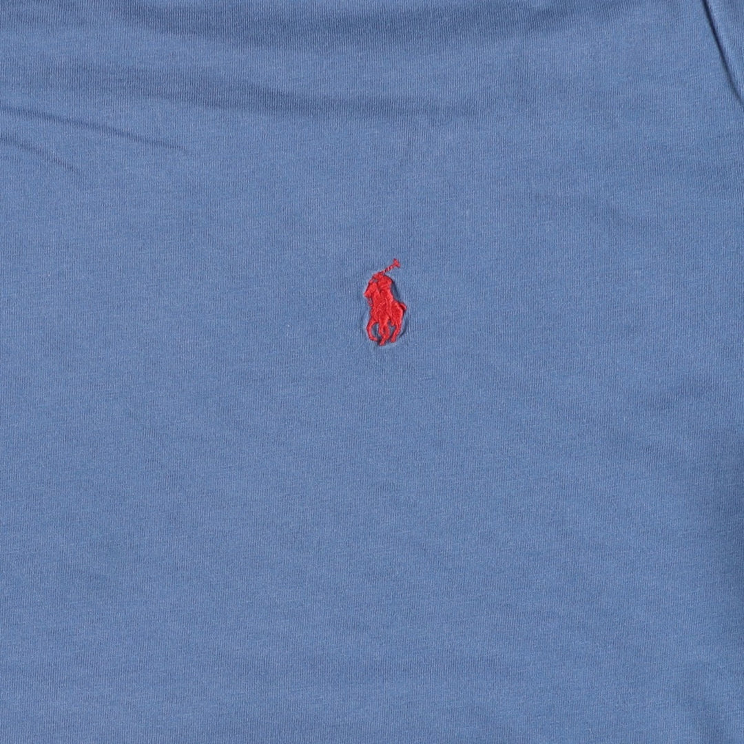 Ralph Lauren POLO by Ralph Lauren short sleeve one point logo T-shirt men's M size cotton Blue type light blue Vintage Second Hand