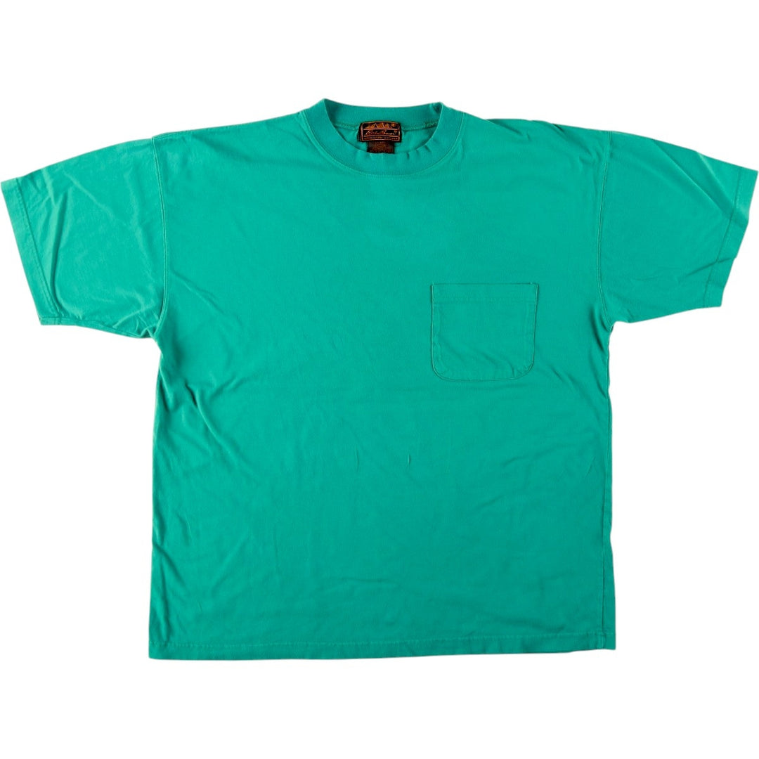 90'S Eddie Bauer short-sleeved T-shirt, men's size L (approx.), vintage. cotton green type Vintage Second Hand