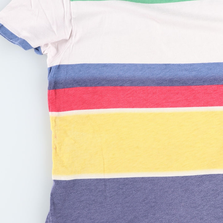 Ralph Lauren POLO RALPH LAUREN CLASSIC FIT multi-border short-sleeved striped T-shirt, men's size L cotton multicolor Vintage Second Hand
