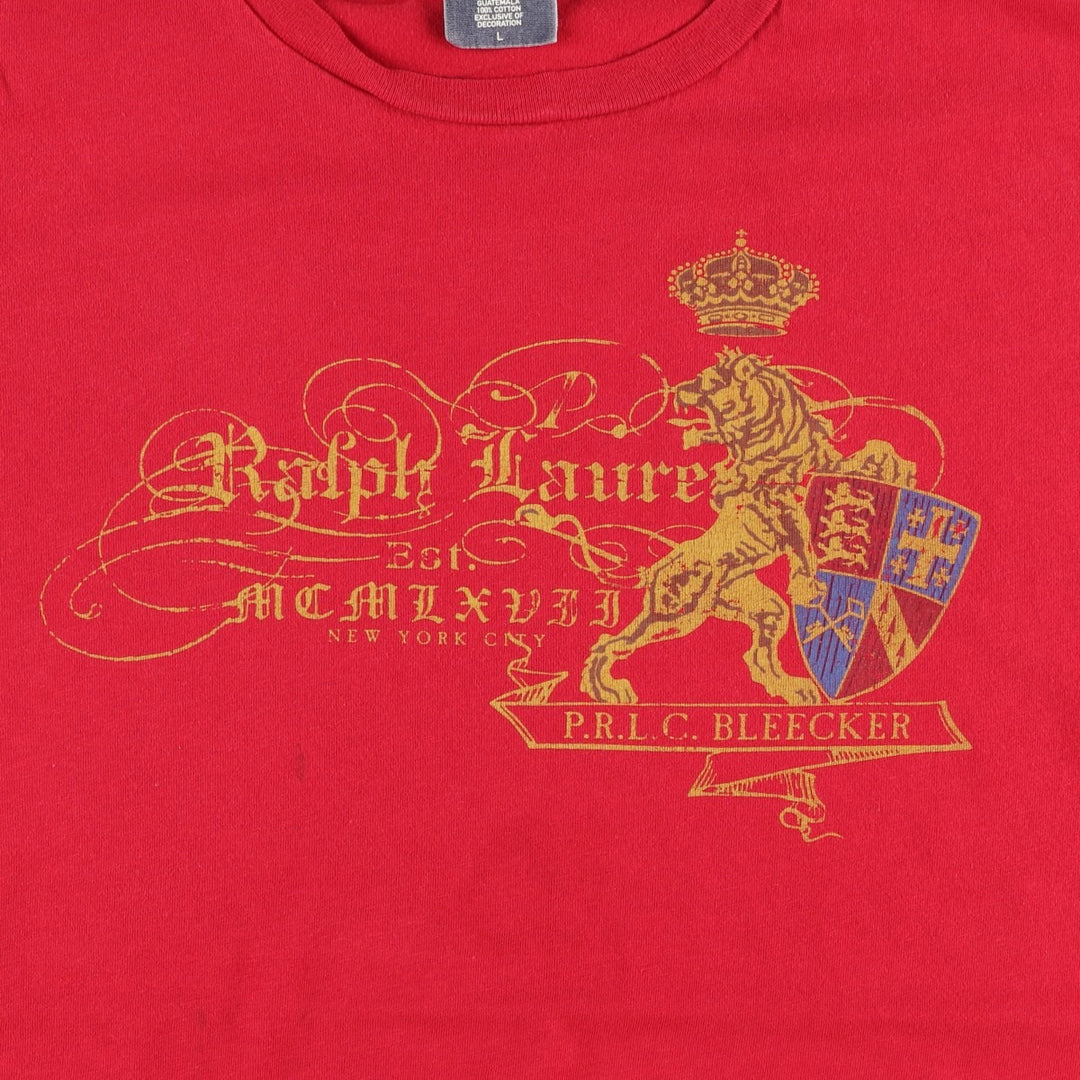 Ralph Lauren POLO by Ralph Lauren Short-Sleeve Printed T-Shirt, Men's Size L (approx.) cotton red type Vintage Second Hand