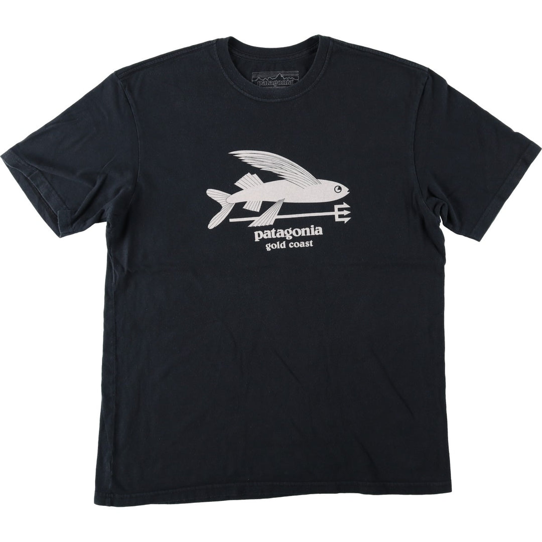 Patagonia Short-Sleeve Logo T-Shirt, Made in USA, Men's Size L (approx.) cotton black type Vintage Second Hand
