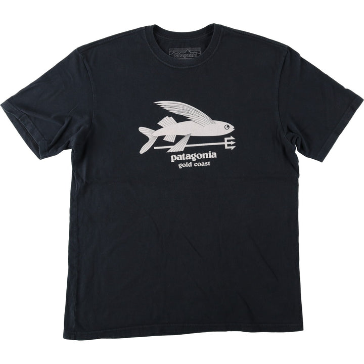 Patagonia Short-Sleeve Logo T-Shirt, Made in USA, Men's Size L (approx.) cotton black type Vintage Second Hand
