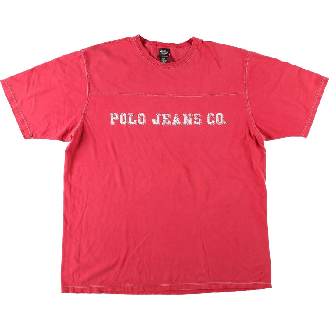 Ralph Lauren POLO JEANS COMPANY Short Sleeve Logo T-Shirt Men's XL cotton red type Vintage Second Hand