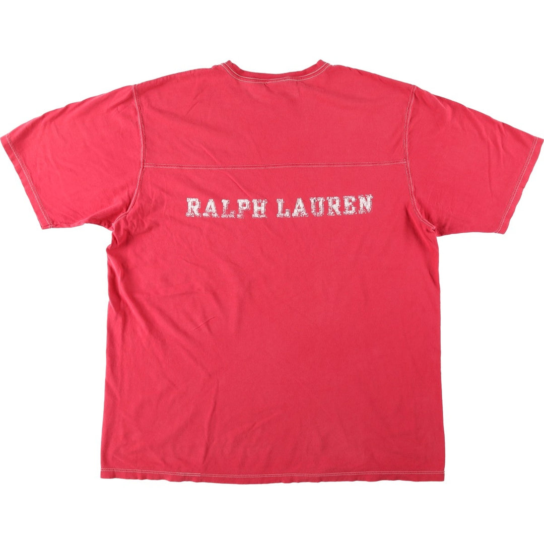 Ralph Lauren POLO JEANS COMPANY Short Sleeve Logo T-Shirt Men's XL cotton red type Vintage Second Hand