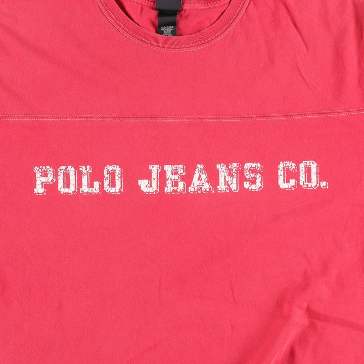 Ralph Lauren POLO JEANS COMPANY Short Sleeve Logo T-Shirt Men's XL cotton red type Vintage Second Hand