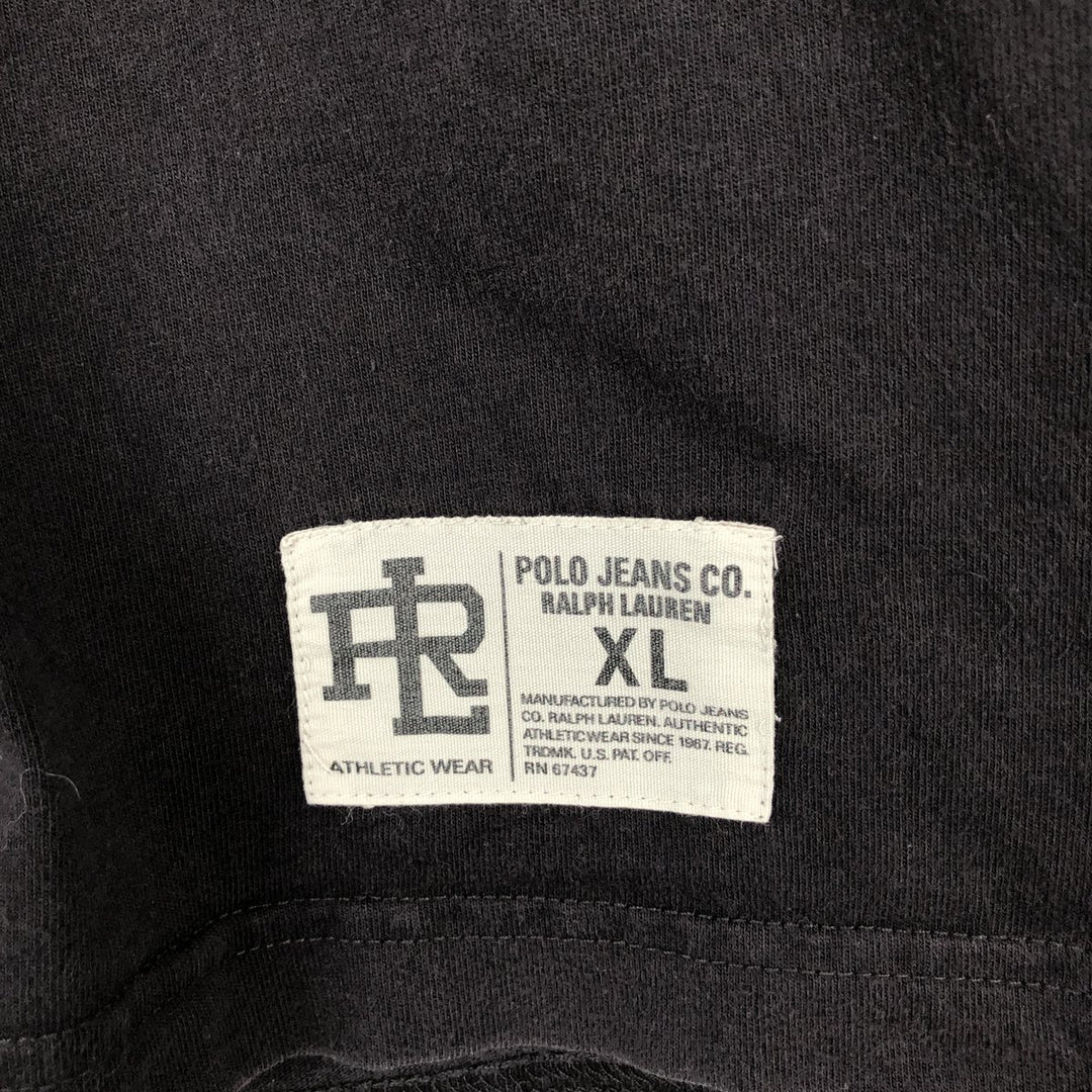00'S Ralph Lauren POLO JEANS COMPANY short sleeve logo T-shirt men's XL size cotton black type Vintage Second Hand