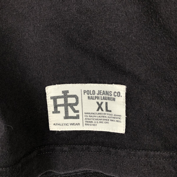 00'S Ralph Lauren POLO JEANS COMPANY short sleeve logo T-shirt men's XL size cotton black type Vintage Second Hand
