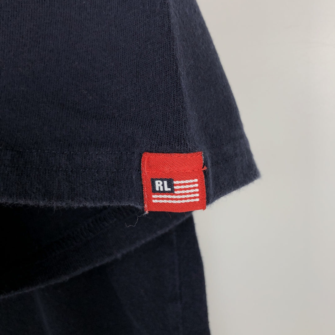 00'S Ralph Lauren POLO JEANS COMPANY short sleeve logo T-shirt men's size L cotton navy blue type Vintage Second Hand