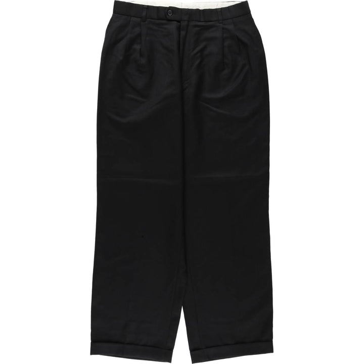 Two-pleat slacks for men (approximately W32) unclear black type Vintage Second Hand