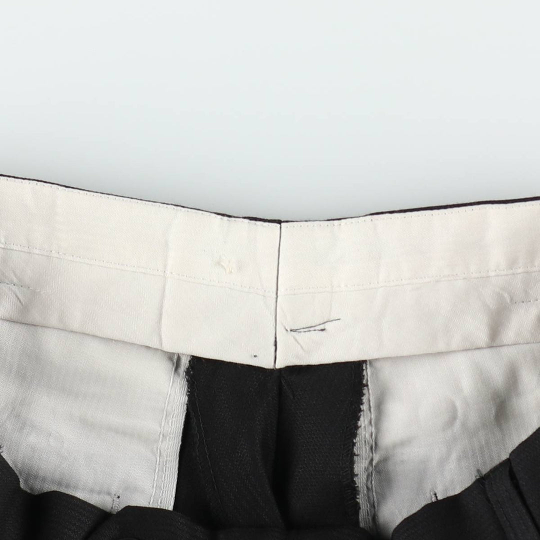 Two-pleat slacks for men (approximately W32) unclear black type Vintage Second Hand