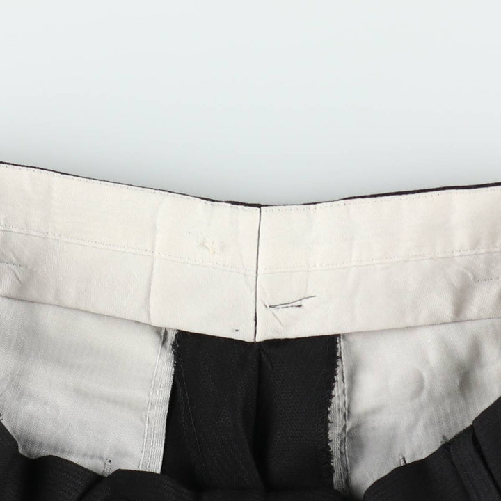 Two-pleat slacks for men (approximately W32) unclear black type Vintage Second Hand