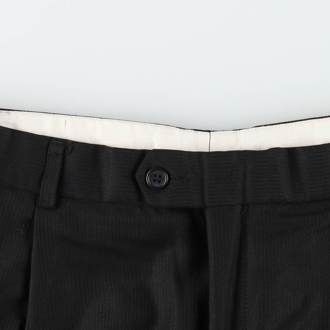 Two-pleat slacks for men (approximately W32) unclear black type Vintage Second Hand
