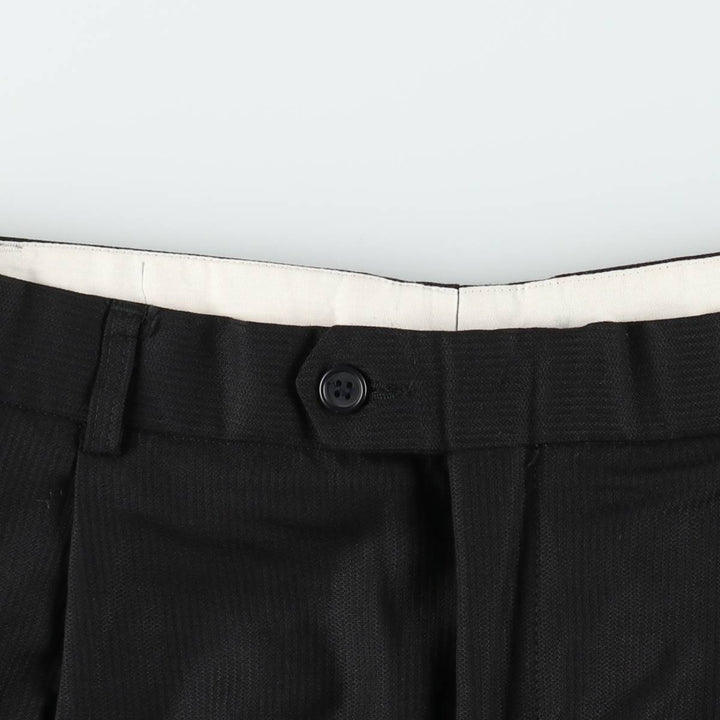 Two-pleat slacks for men (approximately W32) unclear black type Vintage Second Hand