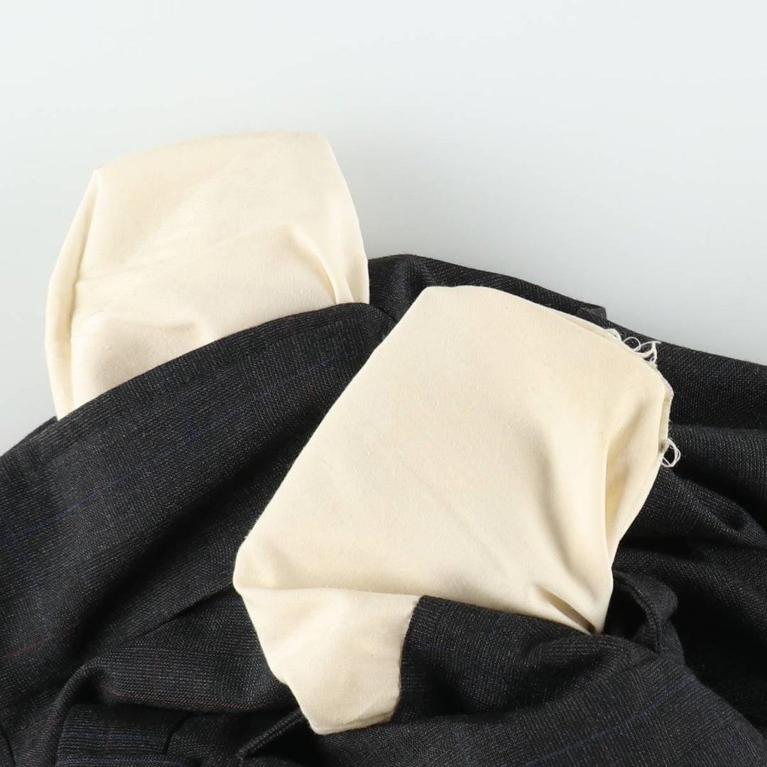 Check Pattern Two-pleat Slacks Pants for Men (W34 equivalent) unclear Charcoal Vintage Second Hand