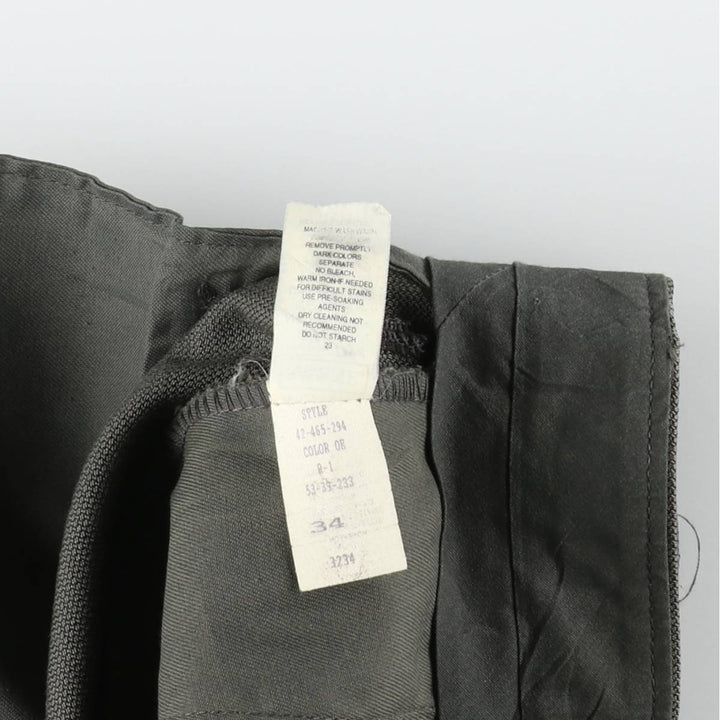 ~90'S SAVANE all-over print three-pleat slacks pants, men's size W31 equivalent. polyester Khaki type Vintage Second Hand