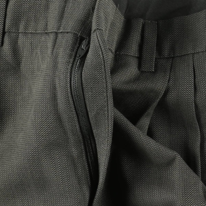 ~90'S SAVANE all-over print three-pleat slacks pants, men's size W31 equivalent. polyester Khaki type Vintage Second Hand