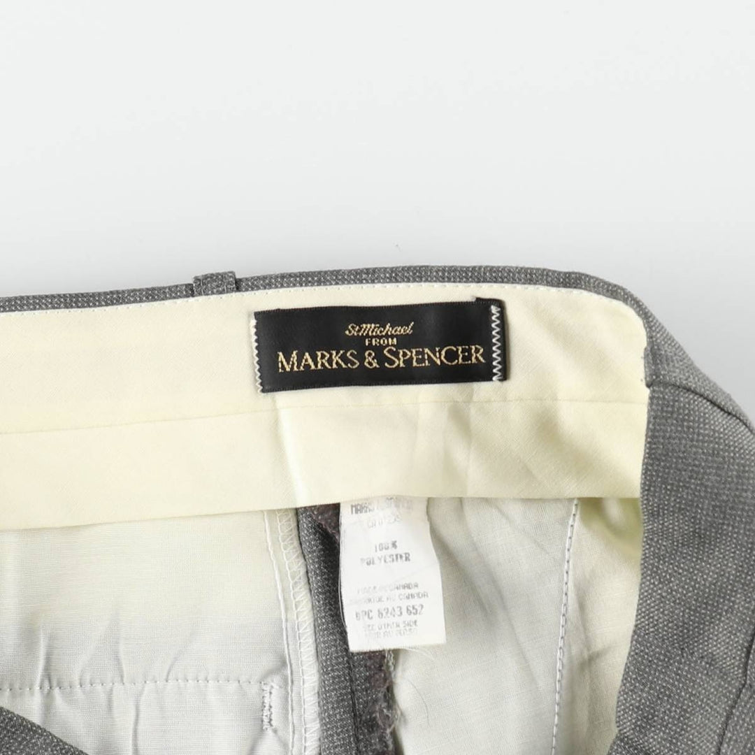 Marks & Spencer men's slacks, size W34 (approx.) polyester gray type Vintage Second Hand