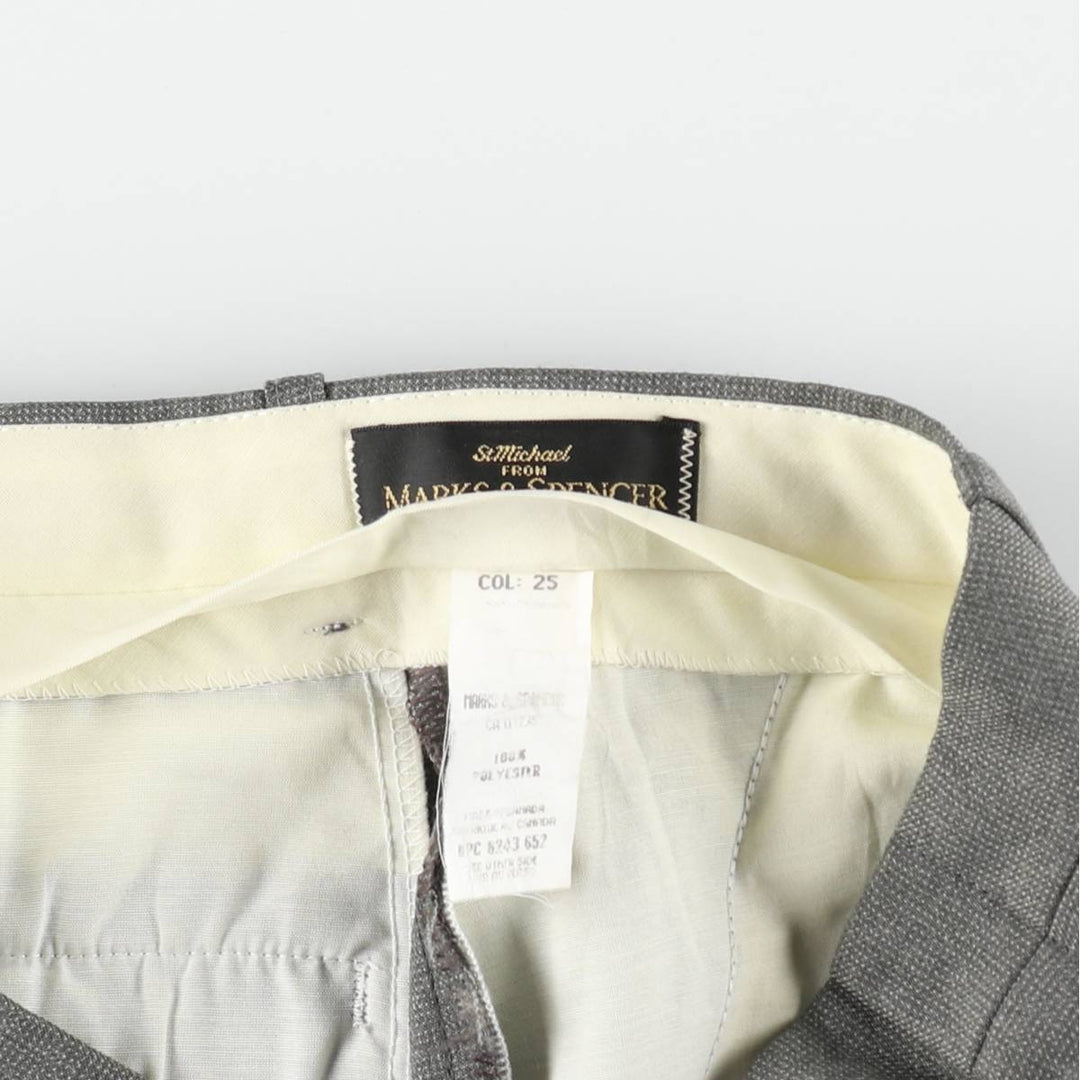 Marks & Spencer men's slacks, size W34 (approx.) polyester gray type Vintage Second Hand