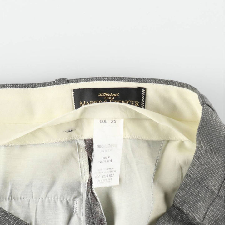 Marks & Spencer men's slacks, size W34 (approx.) polyester gray type Vintage Second Hand