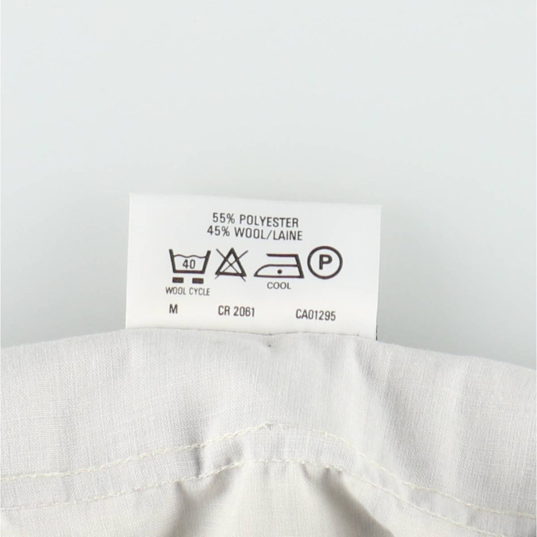 St. Michael check pattern two-pleat poly/wool trousers, made in England, men's size W32 (approx.) polyester navy blue type Vintage Second Hand